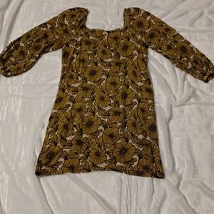 TP Mustard Floral Long Sleeve Dress